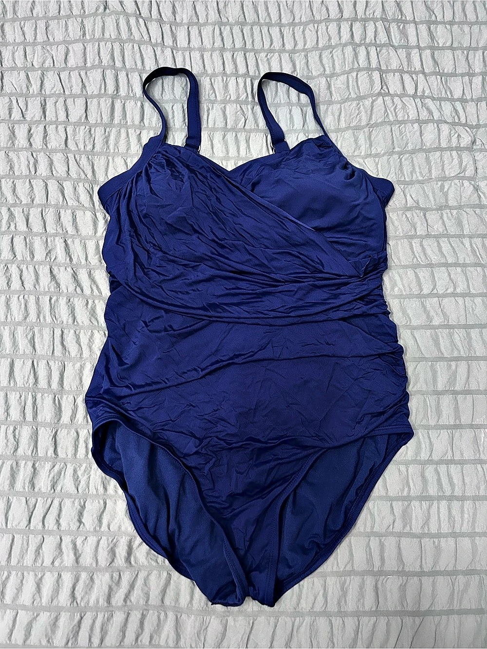 Jantzen Surplice One Piece Swimsuit Blue Size 12